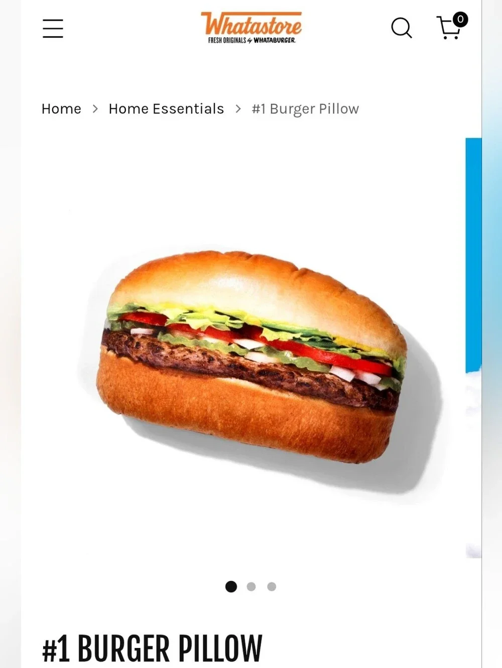 Whataburger #1 Burger Pillow